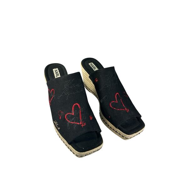Karl Lagerfeld Shoes - Karl Lagerfeld Espadrille Platform Wedge Sandals Sz 11M